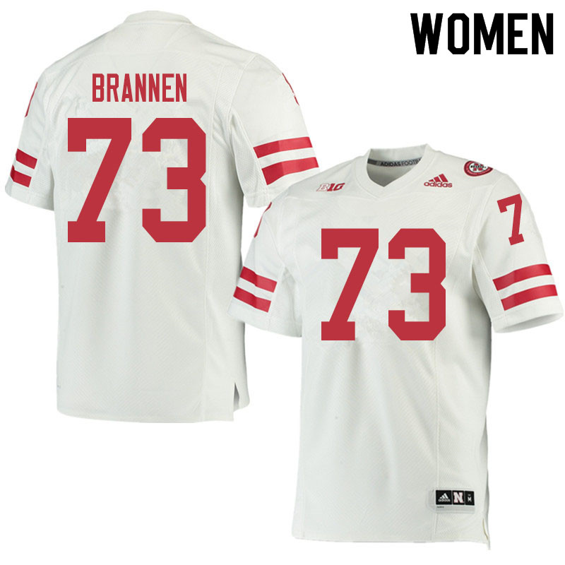 Women #73 Baylor Brannen Nebraska Cornhuskers College Football Jerseys Sale-White